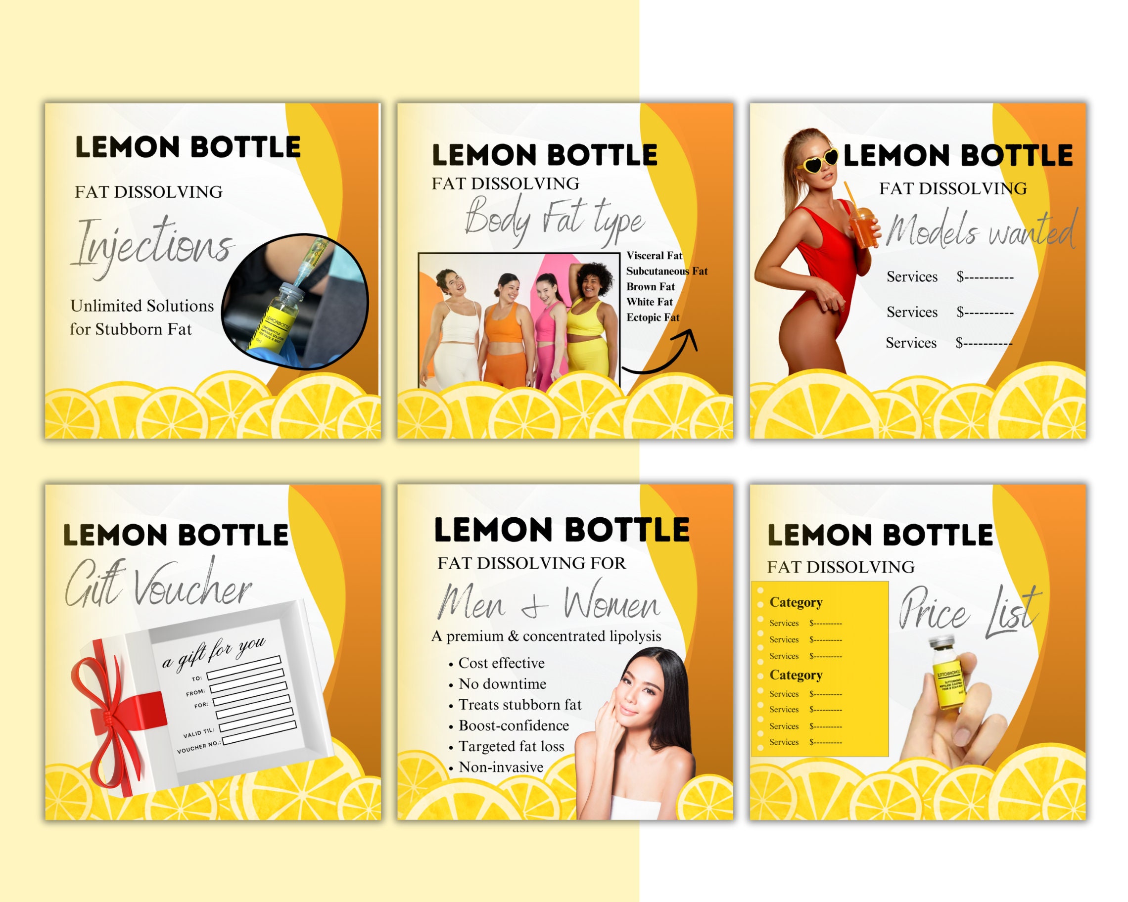 lemon bottle fat dissolving near me price Lemon Bottle Fat Dissolving Social Media Templates