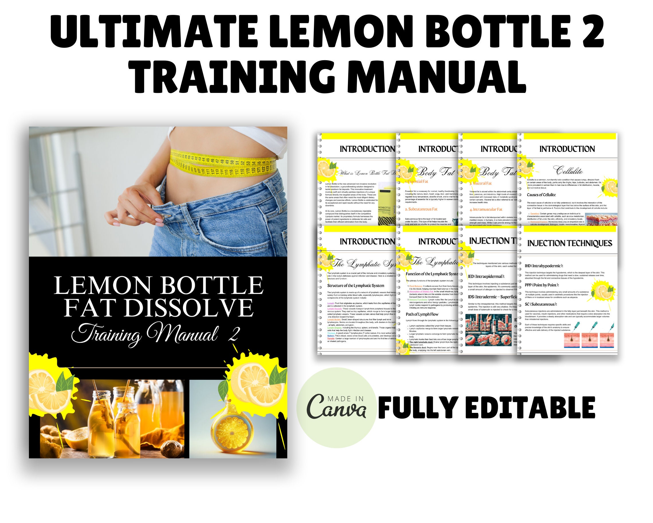 lemon bottle fat dissolving dosage Lemon Bottle Fat Dissolve Training Manual: Editable Lipolysis Guide (Canva)
