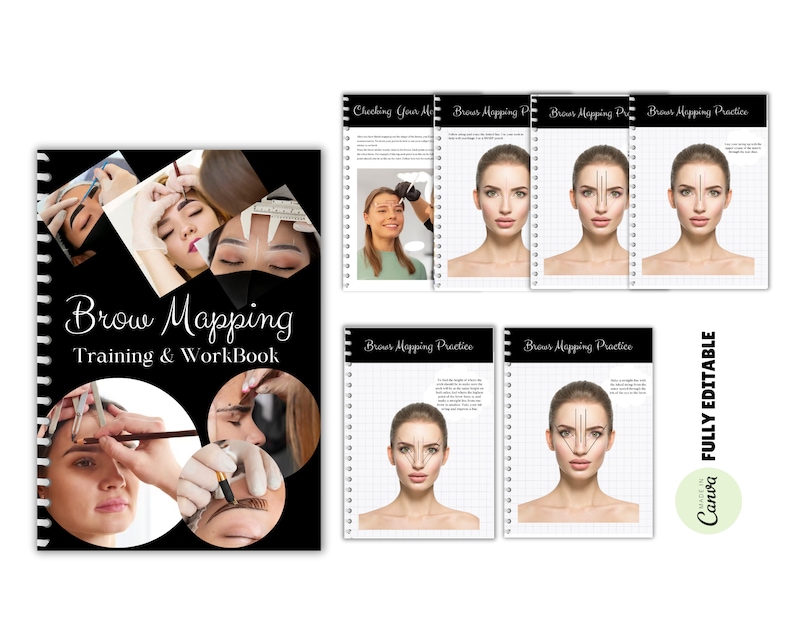 Trainer Guide Mapping Brow Mapping Printable Manual Template Training Eyebrow Design Canva ...