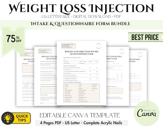 Semaglutide Weight Loss Injection Consent Form: In-office Template (canva) 