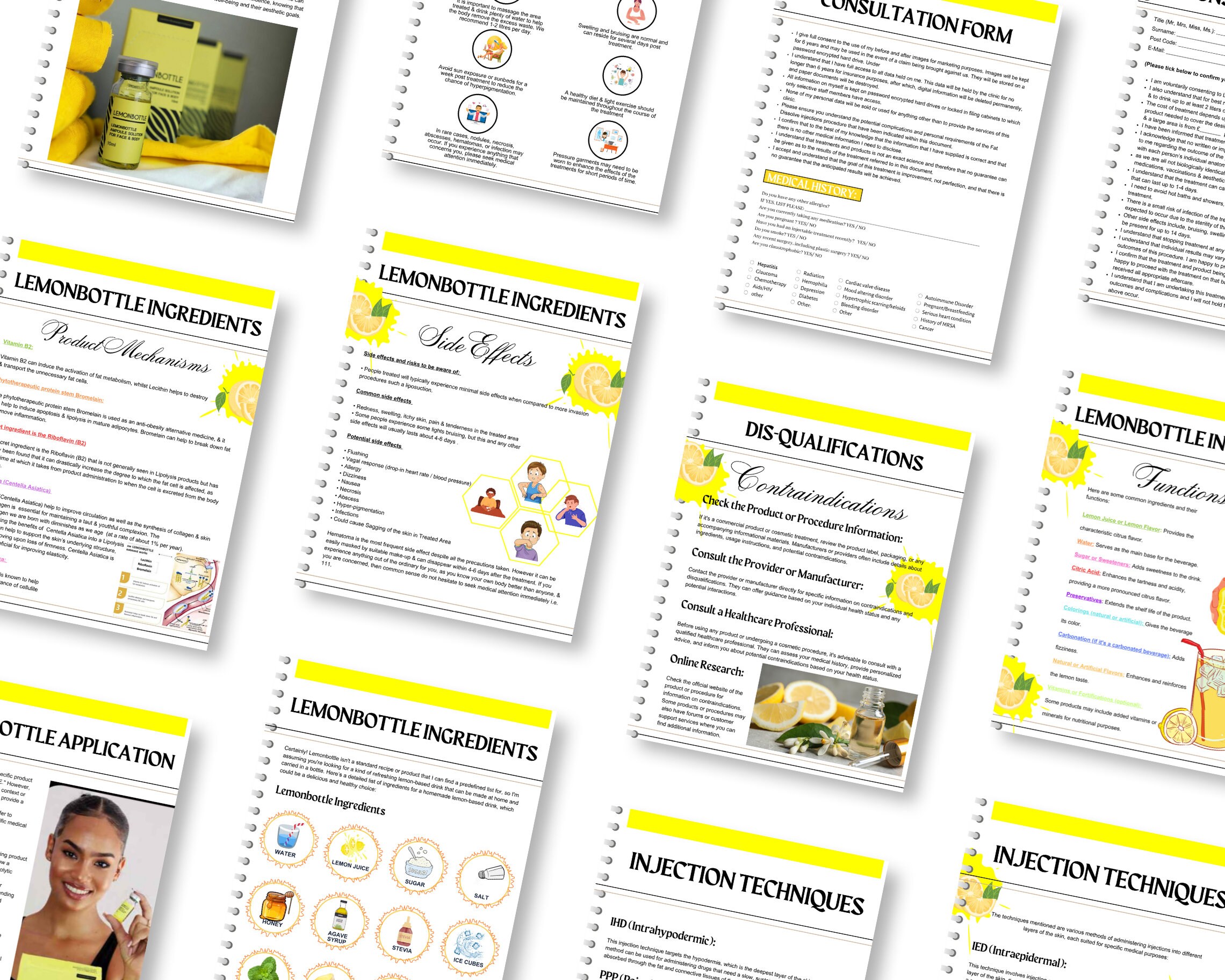 Lemon Bottle Fat Dissolve Training Manual: Editable Lipolysis Guide (canva) 