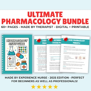 Pharmacology Study Guide Bundle, Pharmacology Notes, Nursing Study Guides, Nclex Pharmacology, ATI Pharmacology, Nursing Bundle