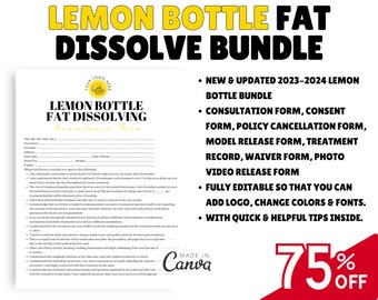 lemon bottle fat dissolving video Lemon Bottle Fat Dissolving Forms: Client Intake & Consent (Canva Editable, Digital Download)