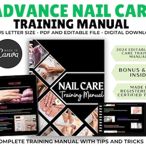 Acrylic E-Book Training Manual,  Editable Nail Course for Nail Technicians, Acrylic Nails Manual, Nail Extensions, Gel Nails Course