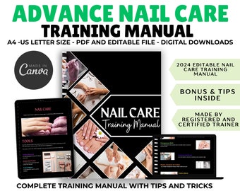 Acrylic E-Book Training Manual,  Editable Nail Course for Nail Technicians, Acrylic Nails Manual, Nail Extensions, Gel Nails Course