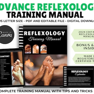 Reflexologie Digitale bewerkbare trainingshandleiding UK | Hulpmiddelen voor schoonheidstrainingen | Handleiding Reflexologie voor de Opleidingsacademie