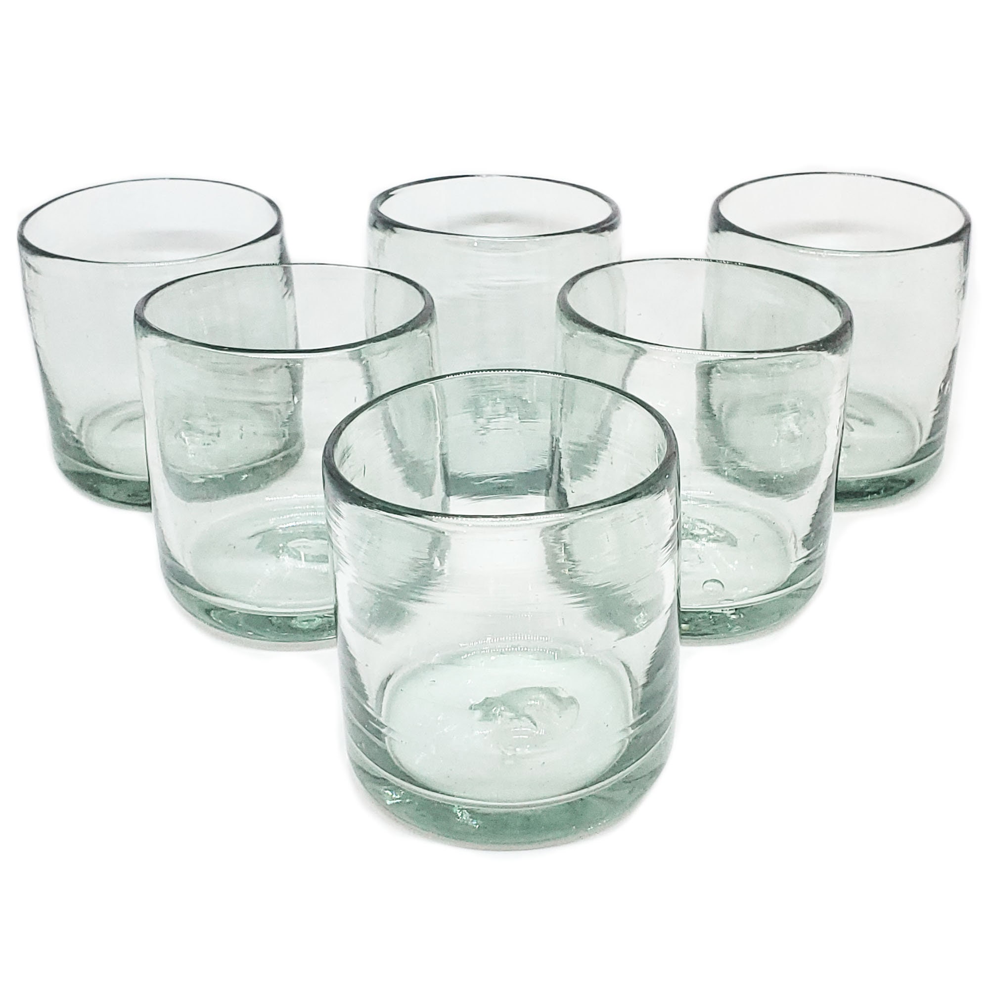 MEXHANDCRAFT Solid Aqua Blue 14 oz Drinking Glasses (Set of 6), Recycled Glass, Lead-Free, Toxin-Free (14oz Drinking)