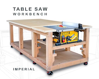 Table Saw Workbench Plans (Imperial) – DIY Woodworking PDF