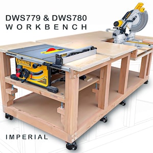 DeWalt DWS779 and DWS780 Workbench Plans (Imperial) – Table Saw Miter Saw Station PDF