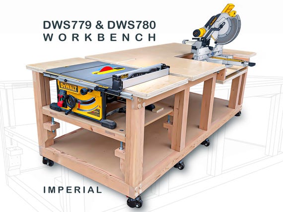 DeWalt DWS779 and DWS780 Workbench Plans (Imperial) – Table Saw Miter Saw Station PDF