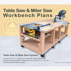Table Saw & Miter Saw Workbench Plans (Imperial) - DIY Woodworking PDF image 2