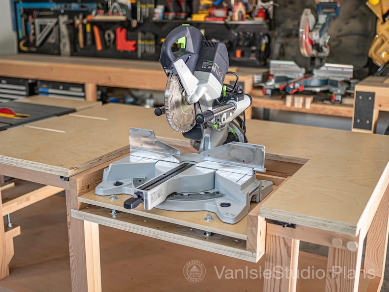 Table Saw & Miter Saw Workbench Plans (Imperial) - DIY Woodworking PDF image 12