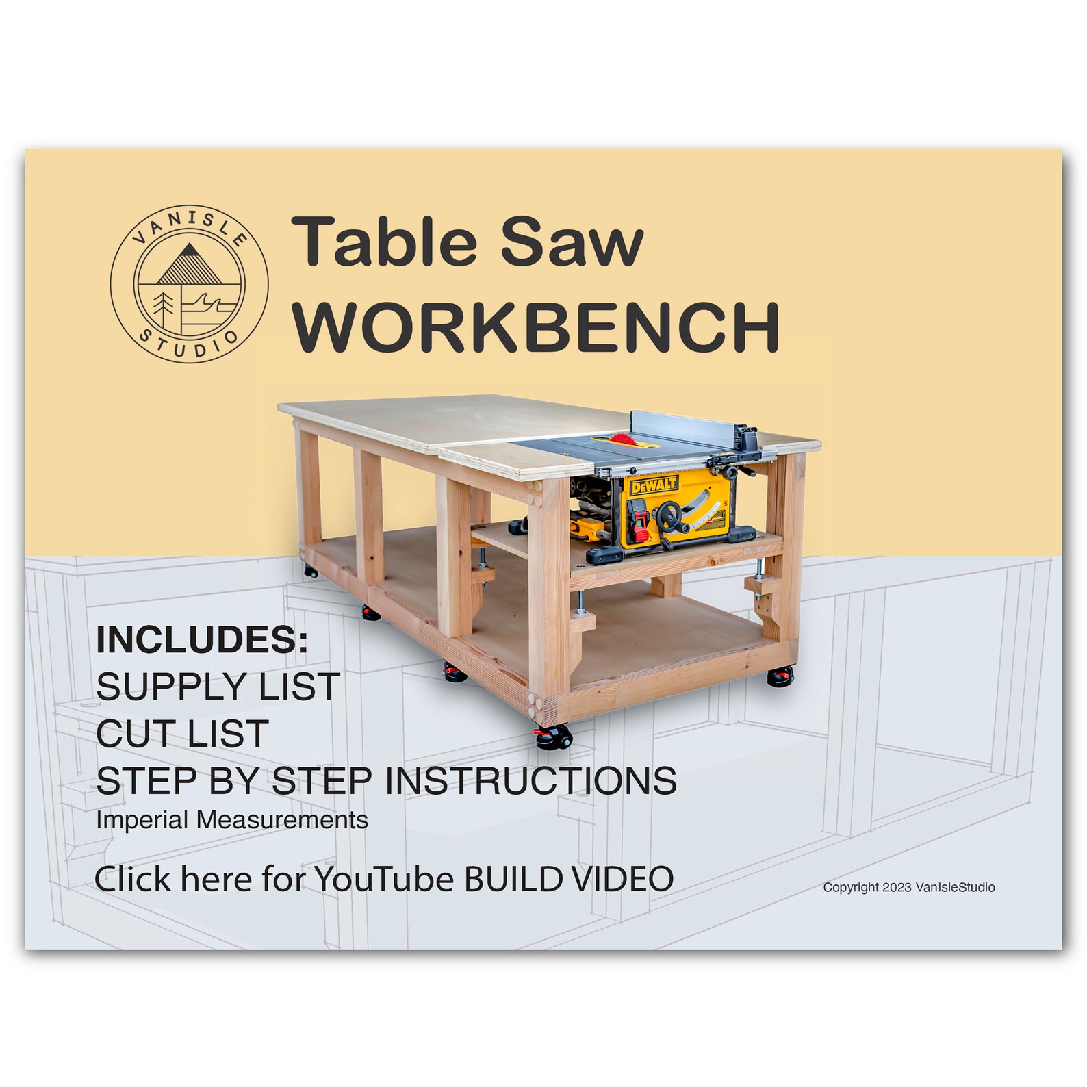 Table Saw WORKBENCH Plan - Etsy