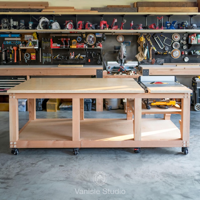 Ritningar för arbetsbänk för bordssåg (Imperial) – DIY-träbearbetning PDF bild 6