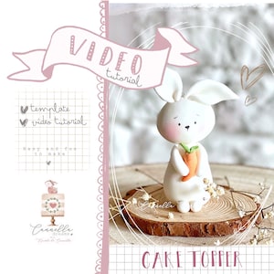 Fondant Rabbit Cake Topper Video Tutorial PDF Template-Coniglio di Zucchero-Woodland Animals-Animaletti del Bosco