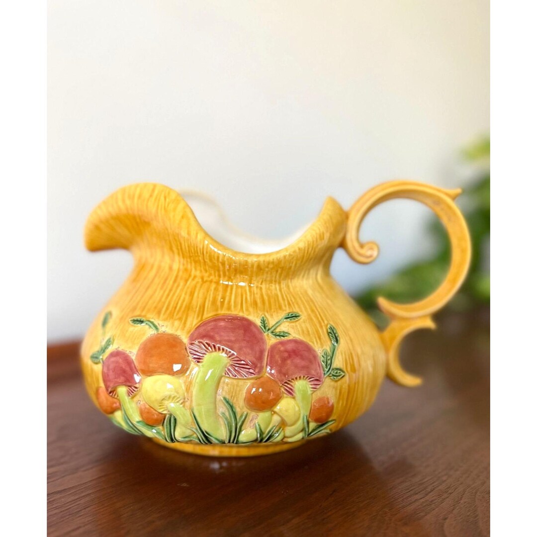 Vintage Arnel's Ceramic Mold Mushroom Pitcher Etsy