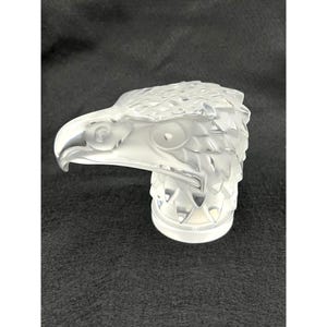 Vintage Lalique Crystal Tete d&#39;Aigle Paperweight