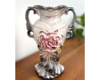 Vintage Luster Glaze Floral Draped Vase