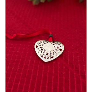 Vintage 2001 Christofle Silver Plated Heart Ornament