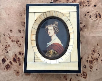 Antique Amalia von Schintling Miniature Portrait After Joseph Karl Stieler