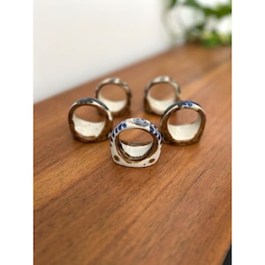 Vintage Ken Edwards Pottery Mexico Napkin Rings