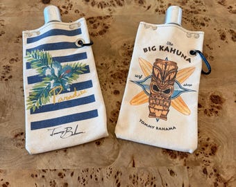 Tommy Bahama Canvas Flask Big Kahuna or Paradise Stripe