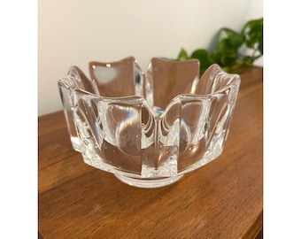 Orrefors Sweden Lars Hellsten Medium Sized 6 Panel Corona Lead