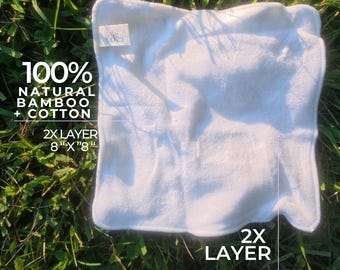 Let Glow Bamboo + Cotton Reusable Makeup Remover Wipes – 2 Pack with Mesh Wash Bag | Eco-Friendly Face Cloths | Sustainable Skincare