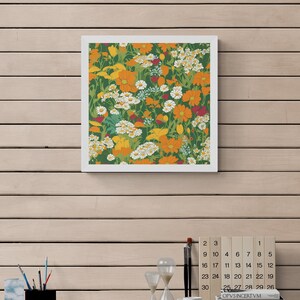 Flower Meadow Nature Wall Art For Living Room Scenery Daisies Flowers Decoration