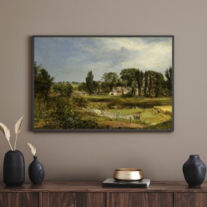 Long Island Homestead by Andrew W. Warren 1859 framed print on canvas of oil painting wall home office decor landscape