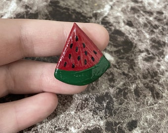 Watermelon Clay Pin