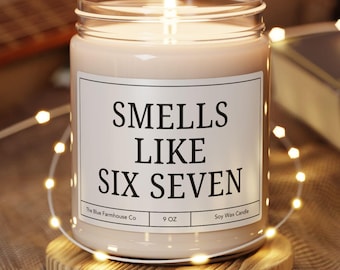 Regalo divertido de vela 67, regalo de Navidad para adolescentes, regalo para niños adolescentes, regalos para niñas adolescentes, regalo divertido de broma para hijo o hija, regalo Six Seven, 6 7