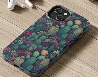 Coque de portable à motif cactus sombre : Arizona Desert Tough Cover