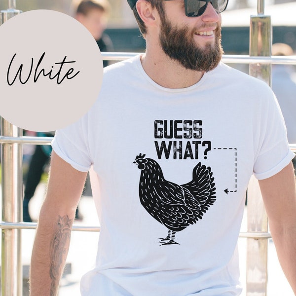 Guess What Chicken Butt Unisex Jersey Short Sleeve; Funny Dad Joke Shirt; Funny Chicken Butt T-Shirt Gift For Dad Gift For Chicken Mom Shirt