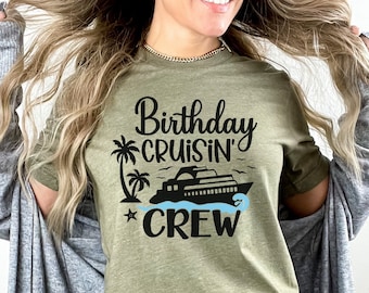 Birthday Cruising Crew Shirt, Bday Cruisin Jersey Short Sleeve Tee; Cruise Tshirt; Gift Cruisers; Family Cruise, Birthday Cruise Trip Tee