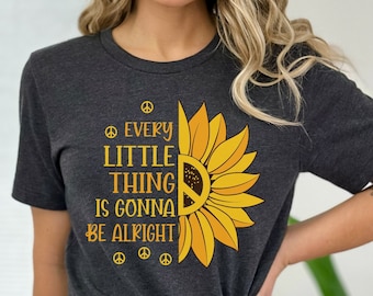 Maglietta grafica retrò Sunshine: maglietta hippie con girasole