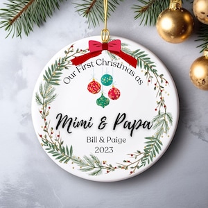New Grandparents Christmas Ornament, Personalized Grandparents Ornament, New Grandchild Gift, Customized Ornament, New Grandparents Gift