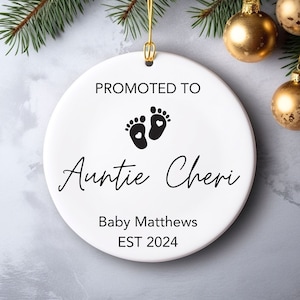 Promoted to Aunt Ornament, Pregnancy Announcement, New Baby Announcement, Christmas Ornament, Brother Pregnancy Reveal, New Auntie Gift