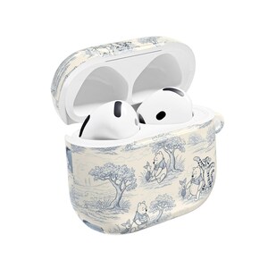Blue Toile Winnie the Pooh Bear AirPods Case Vintage Storybook Protective Cover Classic Pooh Bear Woodland Style Case for AirPods image 4