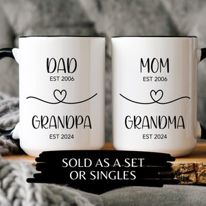 Grandparents Pregnancy Reveal Mug: Personalized Baby Announcement Gift