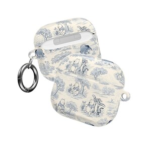 Blue Toile Winnie the Pooh Bear AirPods Case Vintage Storybook Protective Cover Classic Pooh Bear Woodland Style Case for AirPods image 5