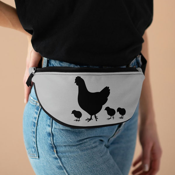 sac banane poulet et poussins ; Sac de promenade pour chien ; Adorable sac banane au poulet ; Maman poulet ; Cadeau pour amateur de poulet ; Sac banane au poulet ; Sac banane Farmer