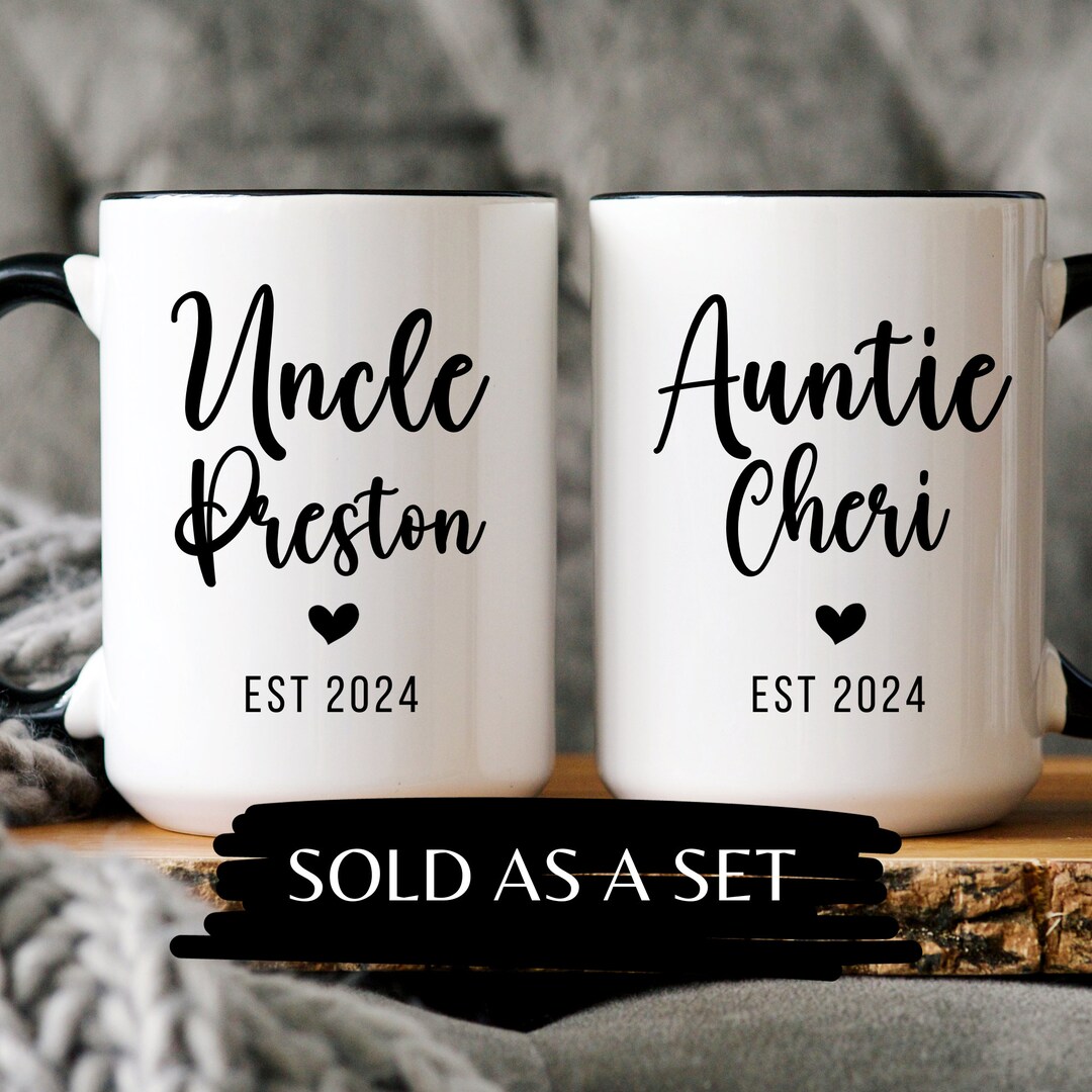 Pregnancy Announcement Mug Set: Aunt and Uncle Gift - Etsy