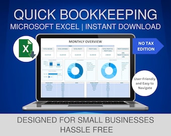 Small Business Bookkeeping Template, Income and Expense Tracker, Finance Spreadsheet Microsoft Excel, Accounting Template, Budget Tracker