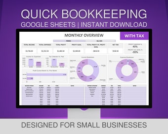Buchhaltungsvorlage Google Sheets, Kleinunternehmer