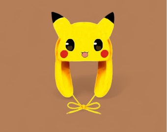 Chapeau Ushanka Pokémon Pikachu - Chapeau Pokémon pelucheux mignon - Chapeau de l'an 2000