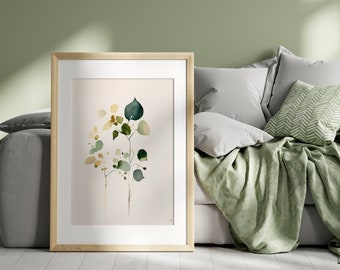 Fading Bloom, Botanical Wall Art, Downloadable Art Prints, Contemporary Art, Neutral Bedroom Decor, Living Room Art, Printable Art
