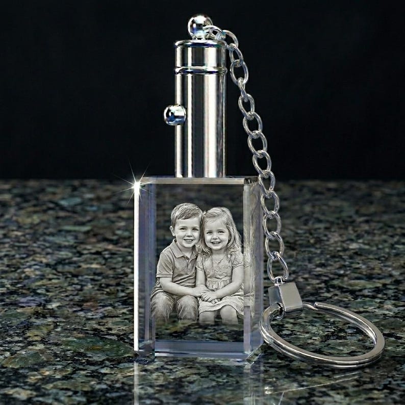 Cristal fotográfico 3D personalizado - Regalo de cristal grabado con láser personalizado imagen 4