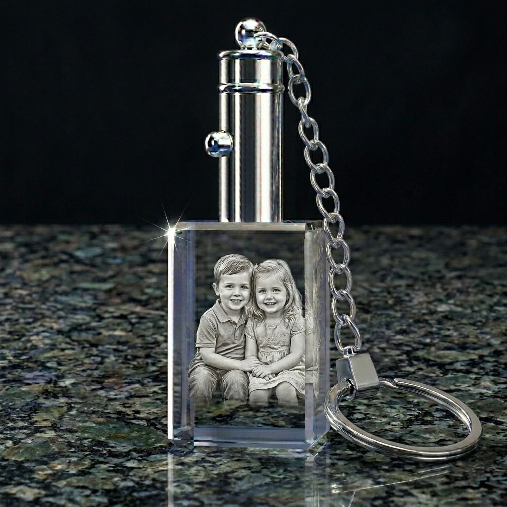 Custom 3D Photo Crystal - Personalized Laser Engraved Glass Gift - Etsy