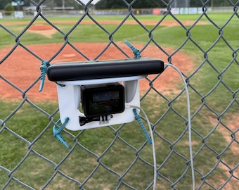 GoPro Chain-Link Fence Mount for Baseball | Shade Cover + Power Bank Shelf | GameChanger Streaming Ready